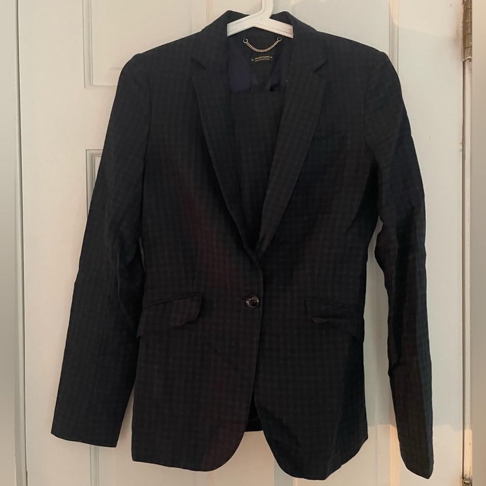 Slim cut 2 piece suit - Massimo Dutti - size 36 (US: 4) - charcoal pattern